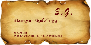 Stenger György névjegykártya